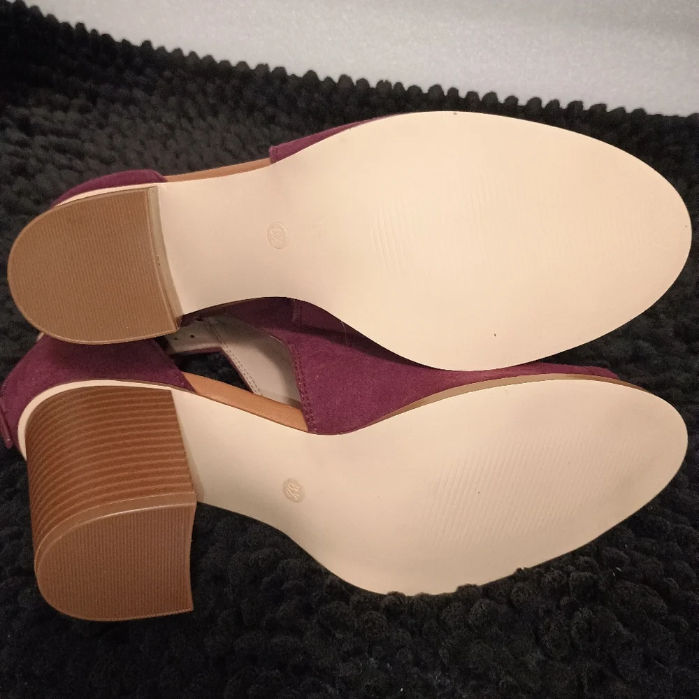Liyuandian Woman's Platform Open Toe Elegant Burgundy Women's Heels Size 8.5 - Picture 7 of 14